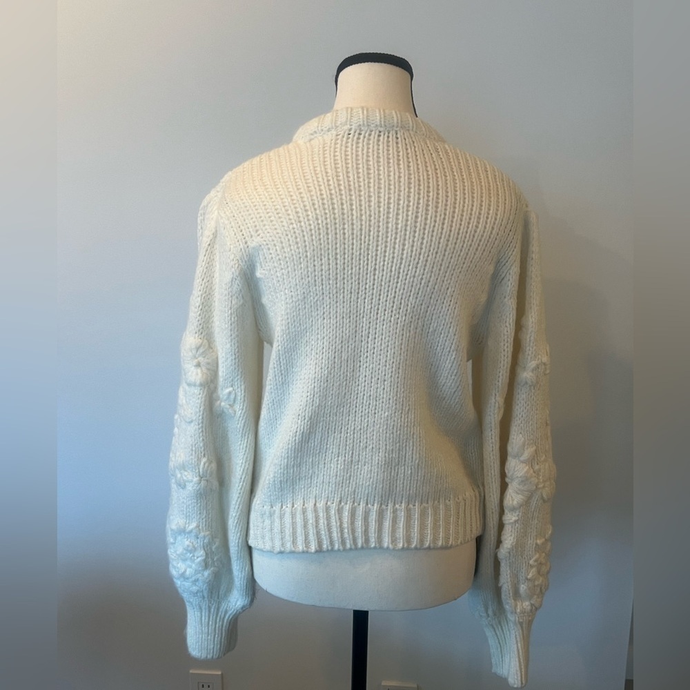 Zara Floral Embroidered Floral Embroidered Knit Sweater - Picture 7 of 14